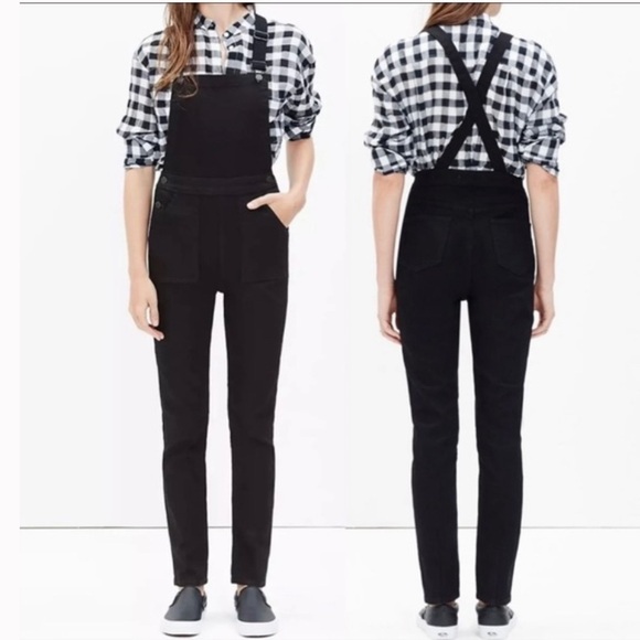Madewell Denim - Madewell Cross Back Black Denim Overalls